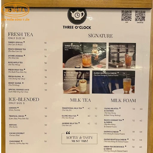 mẫu menu cà phê