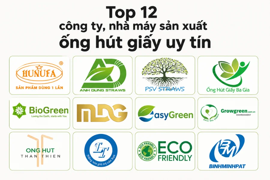 Top 12 công ty, nhà máy sản xuất ống hút giấy uy tín