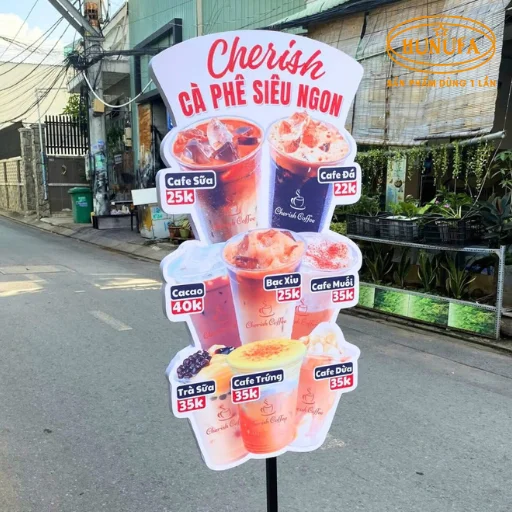 bảng hiệu hình ly cafe