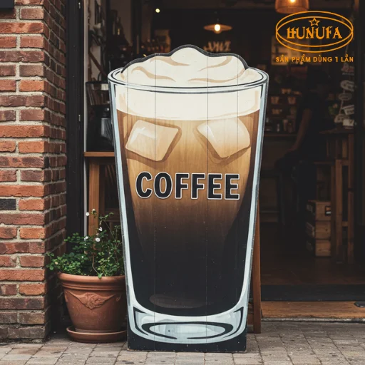 Bảng hiệu hình ly cafe