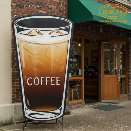 bảng hiệu hình ly cafe