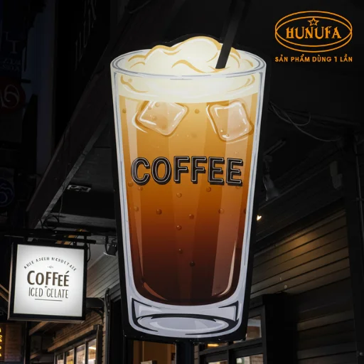 bảng hiệu hình ly cafe