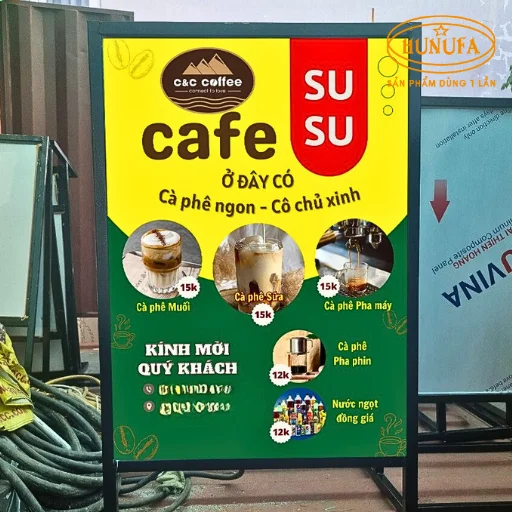 bảng hiệu hình ly cafe
