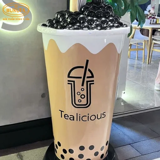 bảng hiệu hình ly trà sữa