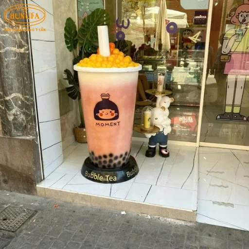 bảng hiệu hình ly trà sữa