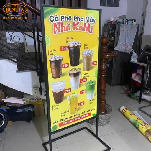 bảng hiệu hình ly trà sữa