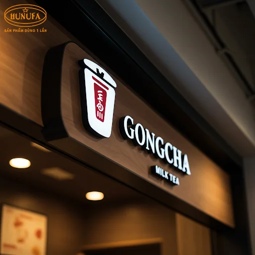 bảng hiệu hình ly trà sữa