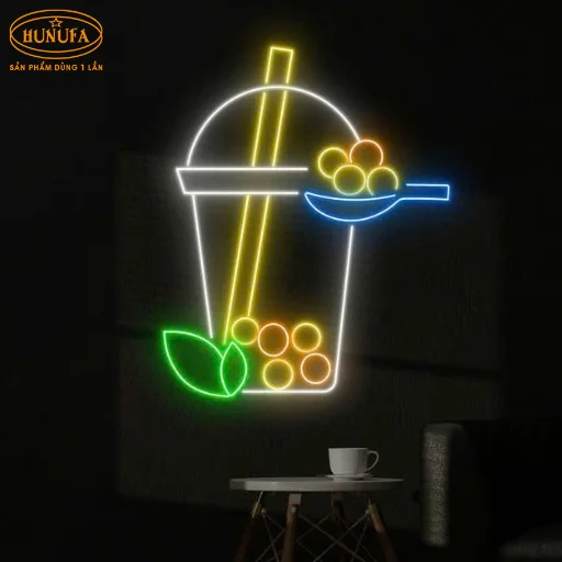 bảng hiệu hình ly trà sữa