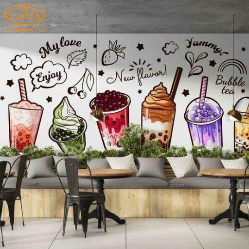 bảng hiệu hình ly trà sữa