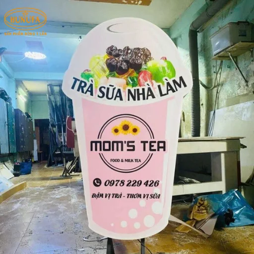bảng hiệu hình ly trà sữa