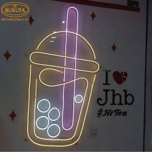 bảng hiệu hình ly trà sữa