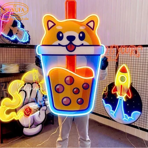 bảng hiệu hình ly trà sữa