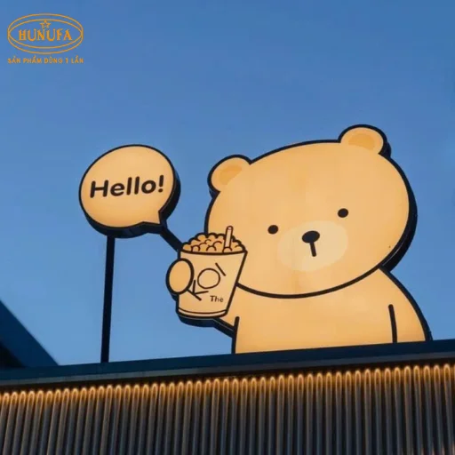 bảng hiệu hình ly trà sữa