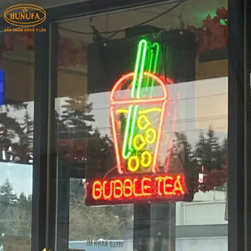 bảng hiệu hình ly trà sữa