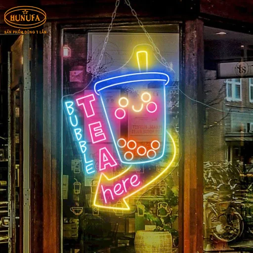 bảng hiệu hình ly trà sữa