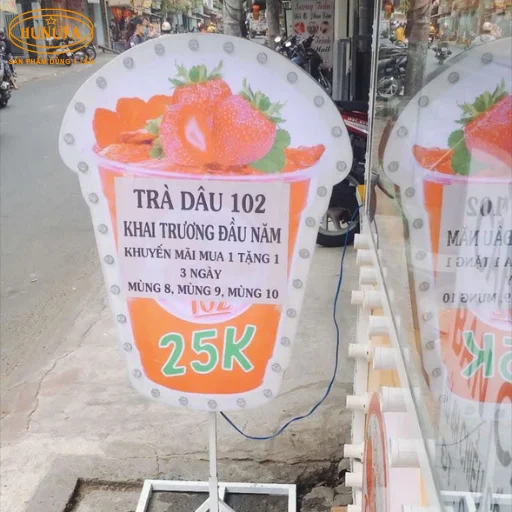 bảng hiệu hình ly trà sữa