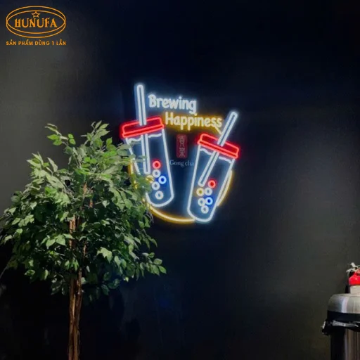 bảng hiệu hình ly trà sữa