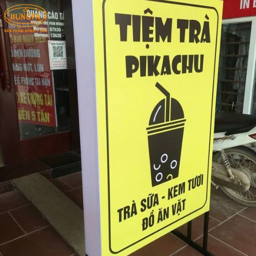 bảng hiệu hình ly trà sữa