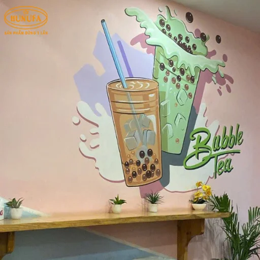 bảng hiệu hình ly trà sữa