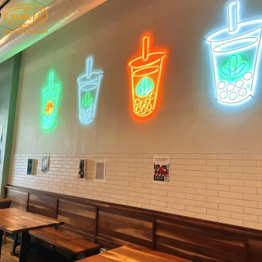 bảng hiệu hình ly trà sữa