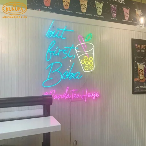 bảng hiệu hình ly trà sữa