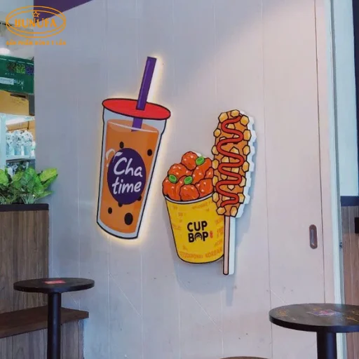 bảng hiệu hình ly trà sữa