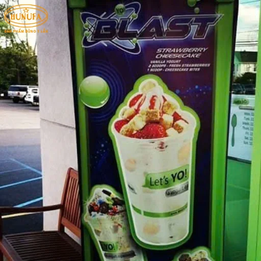 bảng hiệu hình ly trà sữa