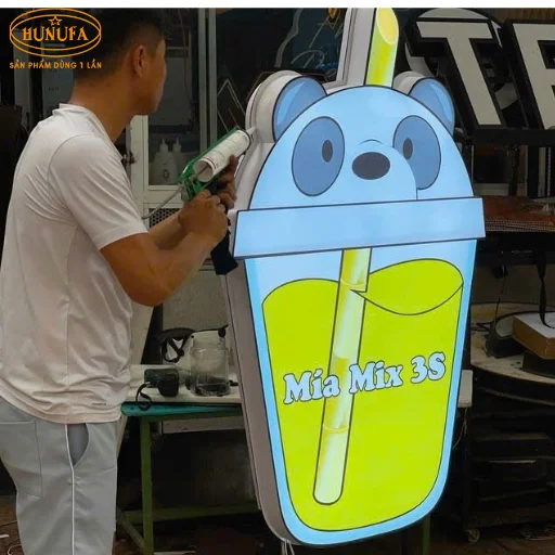 bảng hiệu hình ly trà sữa