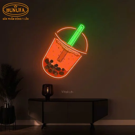 bảng hiệu hình ly trà sữa