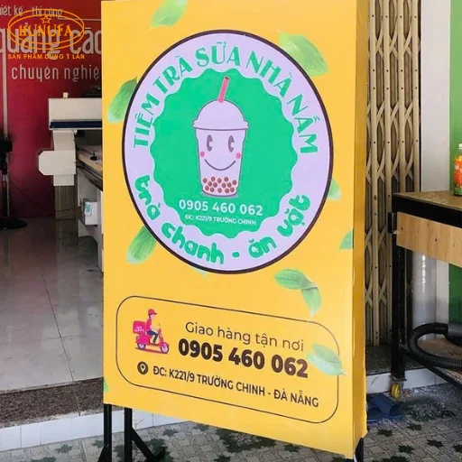 bảng hiệu hình ly trà sữa