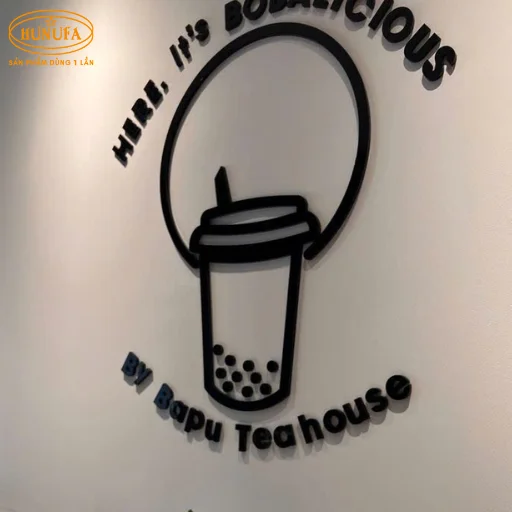 bảng hiệu hình ly trà sữa
