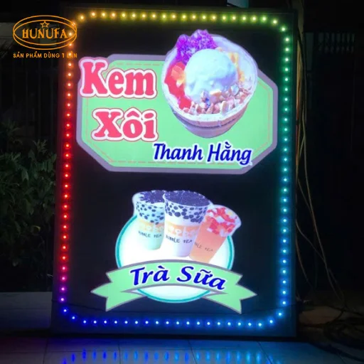 bảng hiệu hình ly trà sữa