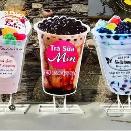 bảng hiệu hình ly trà sữa