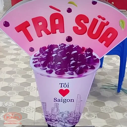 bảng hiệu hình ly trà sữa