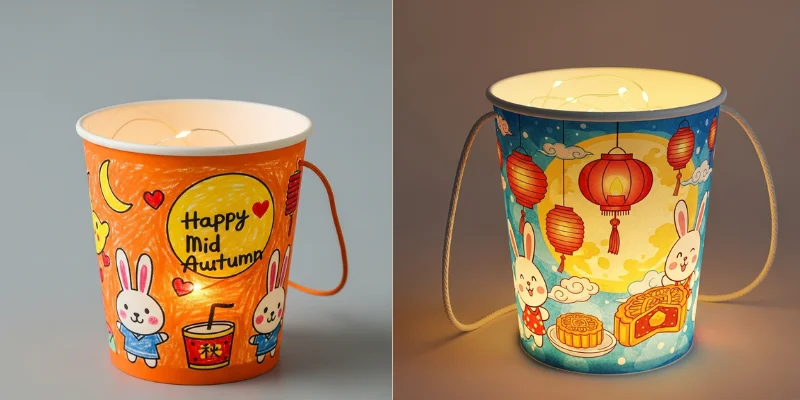 Cách làm đèn Trung thu bằng ly giấy đơn giản sáng tạo tại nhà