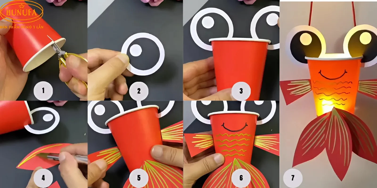 Cách làm đèn Trung thu bằng ly giấy đơn giản sáng tạo tại nhà
