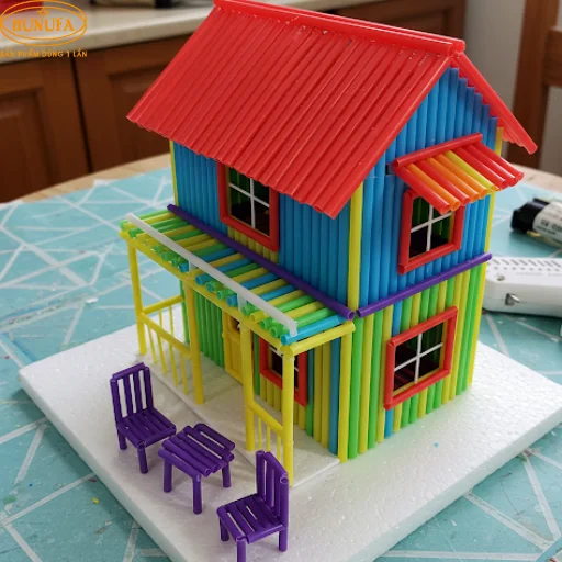 Cách làm nhà bằng ống hút nhựa đơn giản, dễ làm tại nhà