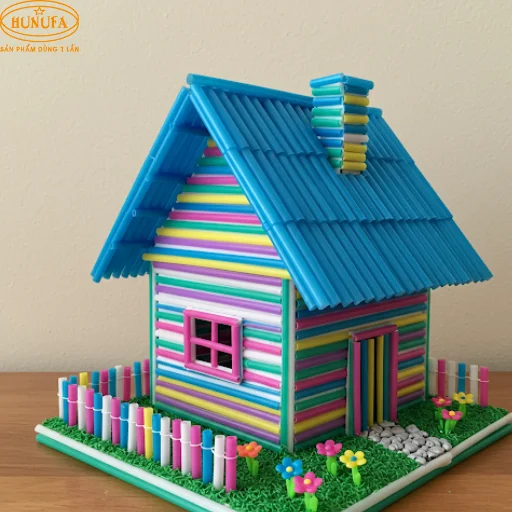 Cách làm nhà bằng ống hút nhựa đơn giản, dễ làm tại nhà