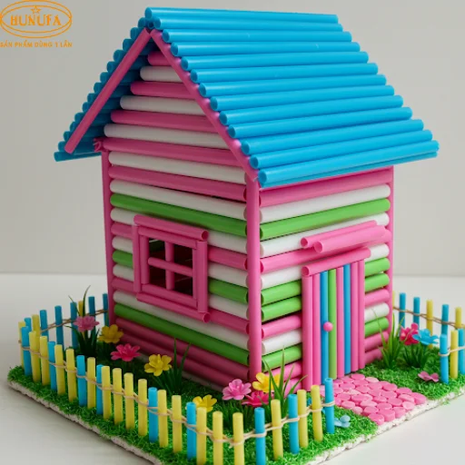 Cách làm nhà bằng ống hút nhựa đơn giản, dễ làm tại nhà