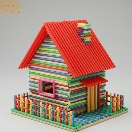 Cách làm nhà bằng ống hút nhựa đơn giản, dễ làm tại nhà