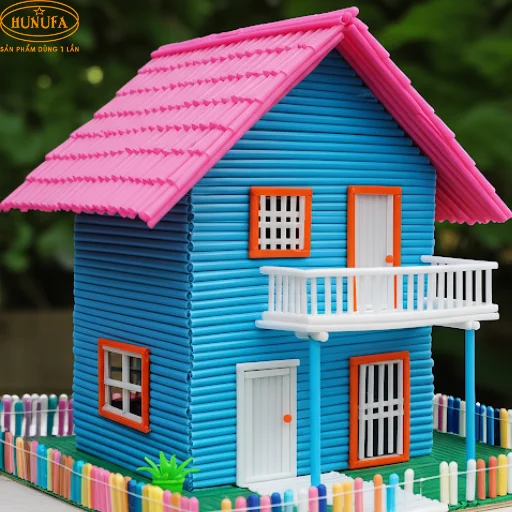 Cách làm nhà bằng ống hút nhựa đơn giản, dễ làm tại nhà