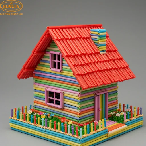 Cách làm nhà bằng ống hút nhựa đơn giản, dễ làm tại nhà