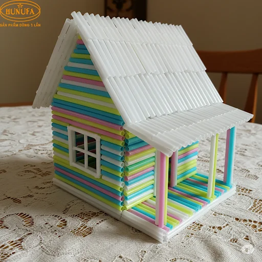 Cách làm nhà bằng ống hút nhựa đơn giản, dễ làm tại nhà