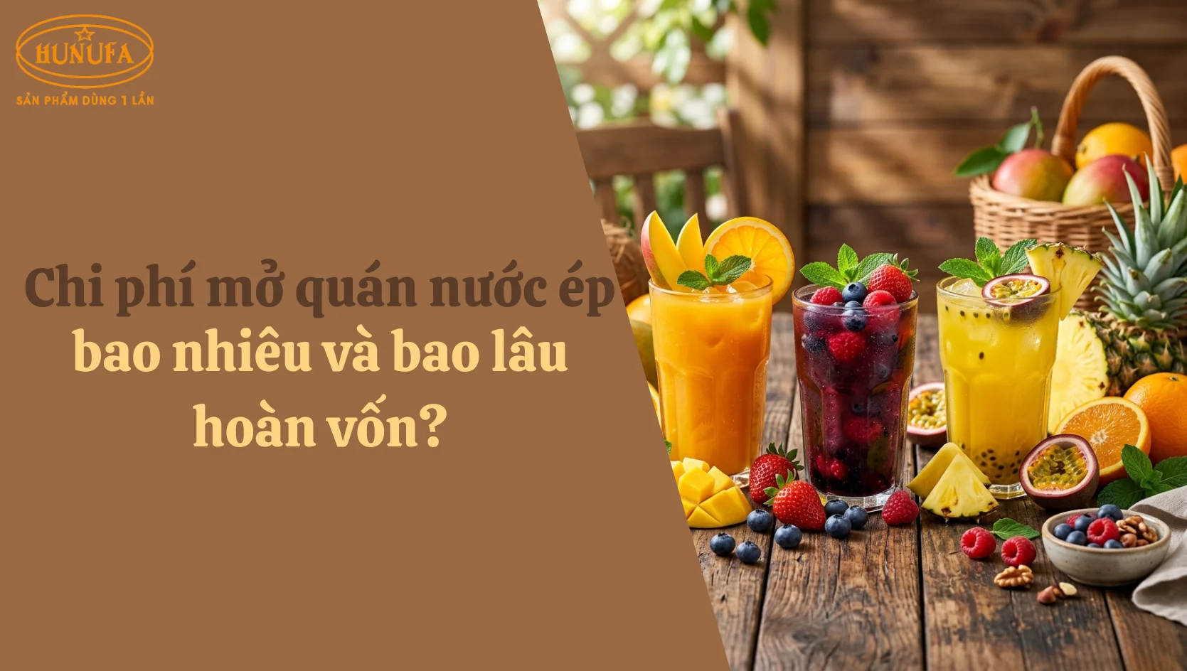 Chi phí mở quán nước ép bao nhiêu và bao lâu hoàn vốn?