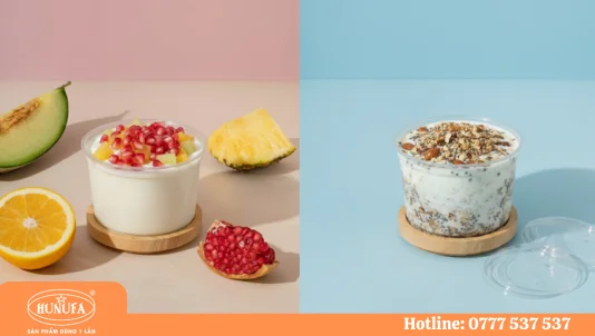 Cốc ly nhựa đựng sữa chua (yaourt) đẹp, giá rẻ kèm nắp