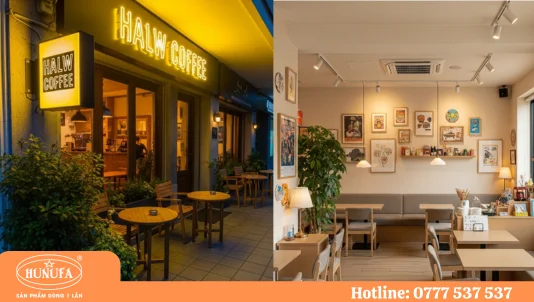 Mô hình quán cafe nhỏ đẹp, mẫu thiết kế 40m2 giá rẻ, trang trí đơn giản