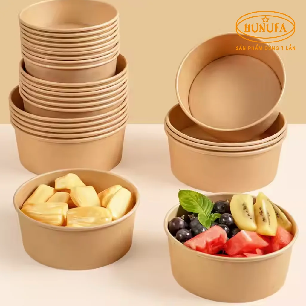 Tô giấy kraft, bát giấy kraft đựng cơm phở đủ loại giá sỉ rẻ