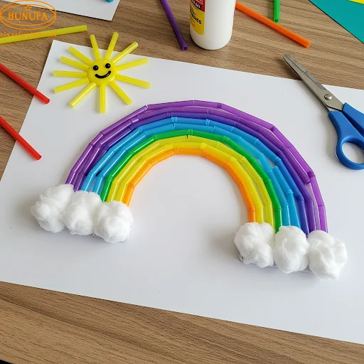 Bộ tranh sáng tạo từ ống hút đẹp, đầy sắc màu