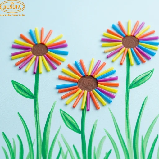 Bộ tranh sáng tạo từ ống hút đẹp, đầy sắc màu