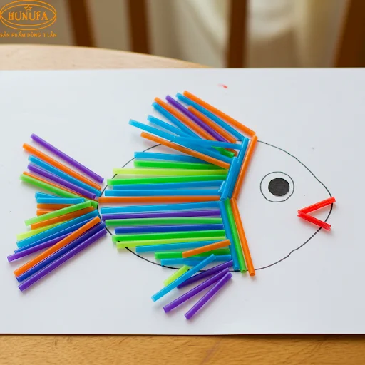 Bộ tranh sáng tạo từ ống hút đẹp, đầy sắc màu